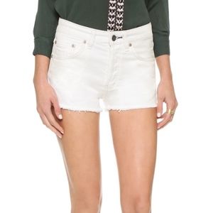 Free People Uptown White Denim Shorts